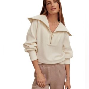 Varley Otoman Vine Half Zip Pullover Cream Medium